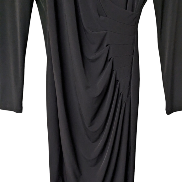 Calvin Klein Black Ruched Front Dress Size 8 - Picture 4 of 7